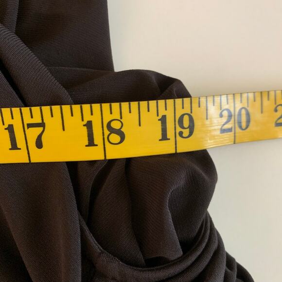 CHICO'S Kaftan Medium Chocolate Brown Gold Embellished Waist‎ Resort Maxi Swim - Picture 11 of 12